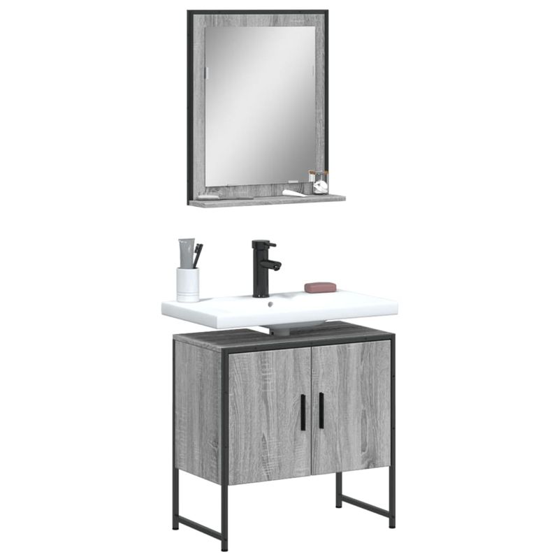 Casa si Gradina - Mobilier - Seturi de mobilier - Seturi baie - Set dulapuri Baie, 2 piese, gri sonoma, lemn prelucrat - Infinity.ro