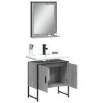 Casa si Gradina - Mobilier - Seturi de mobilier - Seturi baie - Set dulapuri Baie, 2 piese, gri sonoma, lemn prelucrat - Infinity.ro