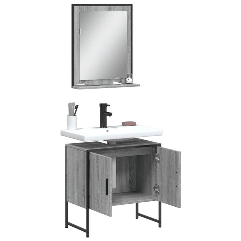 Casa si Gradina - Mobilier - Seturi de mobilier - Seturi baie - Set dulapuri Baie, 2 piese, gri sonoma, lemn prelucrat - Infinity.ro