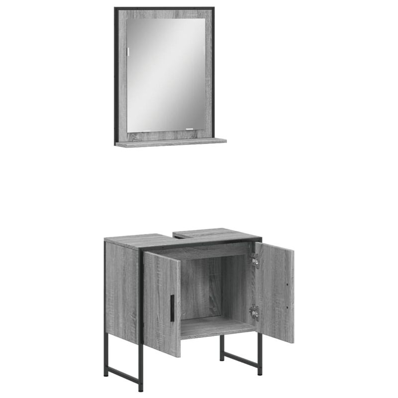 Casa si Gradina - Mobilier - Seturi de mobilier - Seturi baie - Set dulapuri Baie, 2 piese, gri sonoma, lemn prelucrat - Infinity.ro