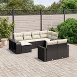 Casa si Gradina - Gradina si terasa - Mobilier exterior - Canapele si fotolii gradina - Set canapele de gradina cu perne, 10 piese, negru, poliratan - Infinity.ro
