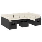 Casa si Gradina - Gradina si terasa - Mobilier exterior - Seturi mobila gradina - Set canapele de gradina cu perne, 10 piese, negru, poliratan - Infinity.ro