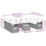 Casa si Gradina - Gradina si terasa - Mobilier exterior - Seturi mobila gradina - Set canapele de gradina cu perne, 10 piese, negru, poliratan - Infinity.ro