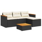 Casa si Gradina - Gradina si terasa - Mobilier exterior - Seturi mobila gradina - Set mobilier de gradina cu perne, 3 piese, negru, poliratan - Infinity.ro