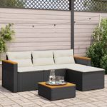 Casa si Gradina - Gradina si terasa - Mobilier exterior - Seturi mobila gradina - Set mobilier de gradina cu perne, 3 piese, negru, poliratan - Infinity.ro