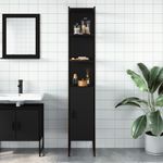 Casa si Gradina - Mobilier - Mobilier baie - Corpuri baie - Dulap de baie, negru, 33x33x185,5 cm, lemn prelucrat - Infinity.ro