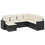 Casa si Gradina - Gradina si terasa - Mobilier exterior - Canapele si fotolii gradina - Set canapele de gradina cu perne, 7 piese, negru, poliratan - Infinity.ro