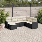 Casa si Gradina - Gradina si terasa - Mobilier exterior - Canapele si fotolii gradina - Set canapele de gradina cu perne, 7 piese, negru, poliratan - Infinity.ro