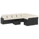 Casa si Gradina - Gradina si terasa - Mobilier exterior - Canapele si fotolii gradina - Set canapele de gradina cu perne, 10 piese, negru, poliratan - Infinity.ro