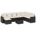 Casa si Gradina - Gradina si terasa - Mobilier exterior - Canapele si fotolii gradina - Set mobilier de gradina cu perne, 9 piese, negru, poliratan - Infinity.ro