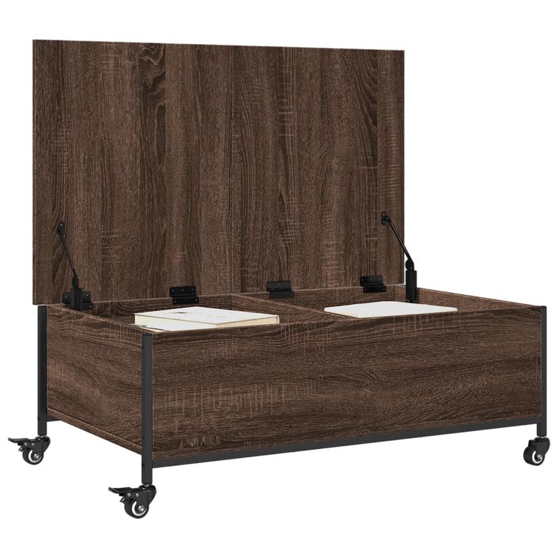 Casa si Gradina - Mobilier - Mese si birouri - Masute de cafea - Masuta cafea cu roti stejar maro 91x55x34 cm lemn prelucrat - Infinity.ro