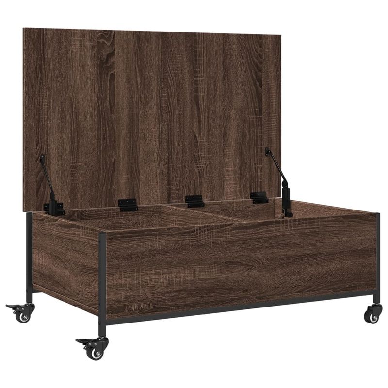 Casa si Gradina - Mobilier - Mese si birouri - Masute de cafea - Masuta cafea cu roti stejar maro 91x55x34 cm lemn prelucrat - Infinity.ro