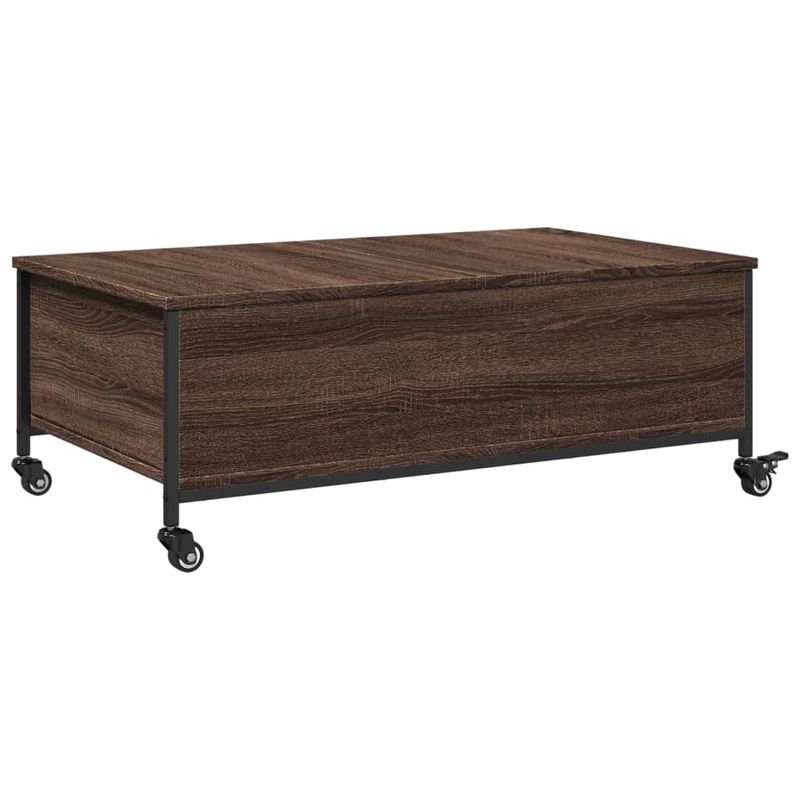 Casa si Gradina - Mobilier - Mese si birouri - Masute de cafea - Masuta cafea cu roti stejar maro 91x55x34 cm lemn prelucrat - Infinity.ro