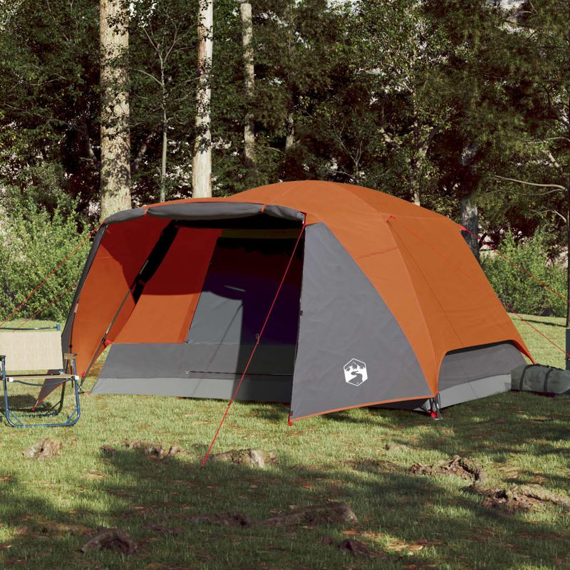 Sport si Outdoor - Camping - Corturi camping - Cort de camping pentru 4 persoane, gri/portocaliu, impermeabil - Infinity.ro
