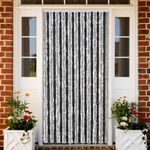 Casa si Gradina - Textile si covoare - Perdele si draperii - Perdele - Perdele pentru insecte, gri si negru, 56x185 cm, chenille - Infinity.ro