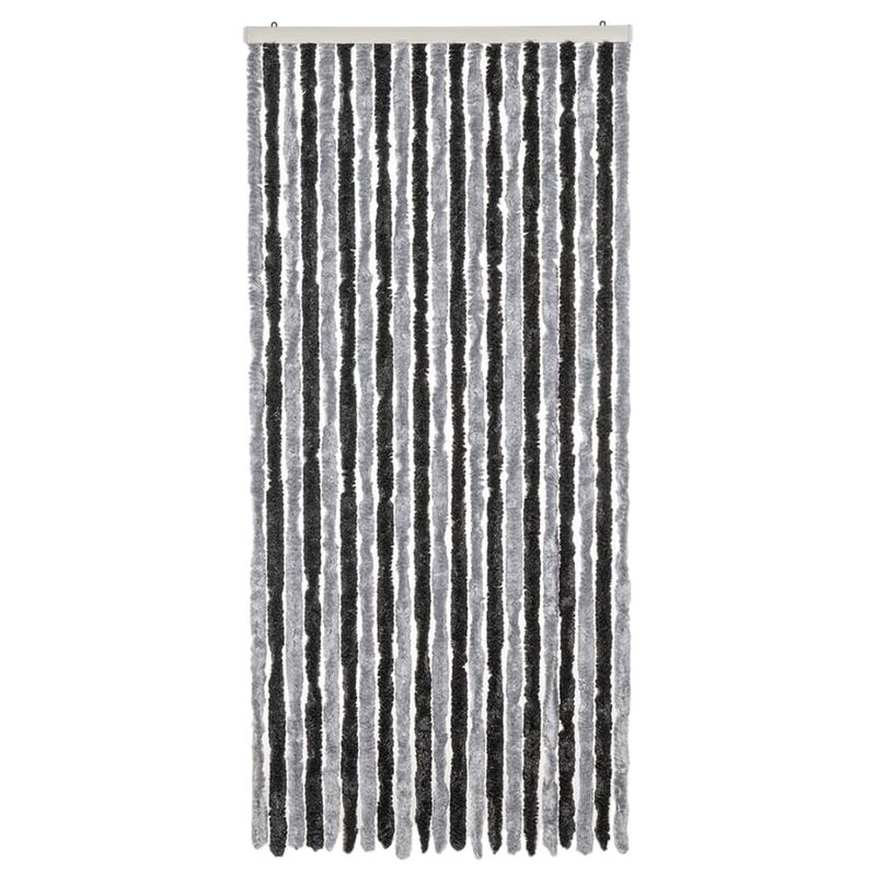 Casa si Gradina - Textile si covoare - Perdele si draperii - Perdele - Perdele pentru insecte, gri si negru, 56x185 cm, chenille - Infinity.ro