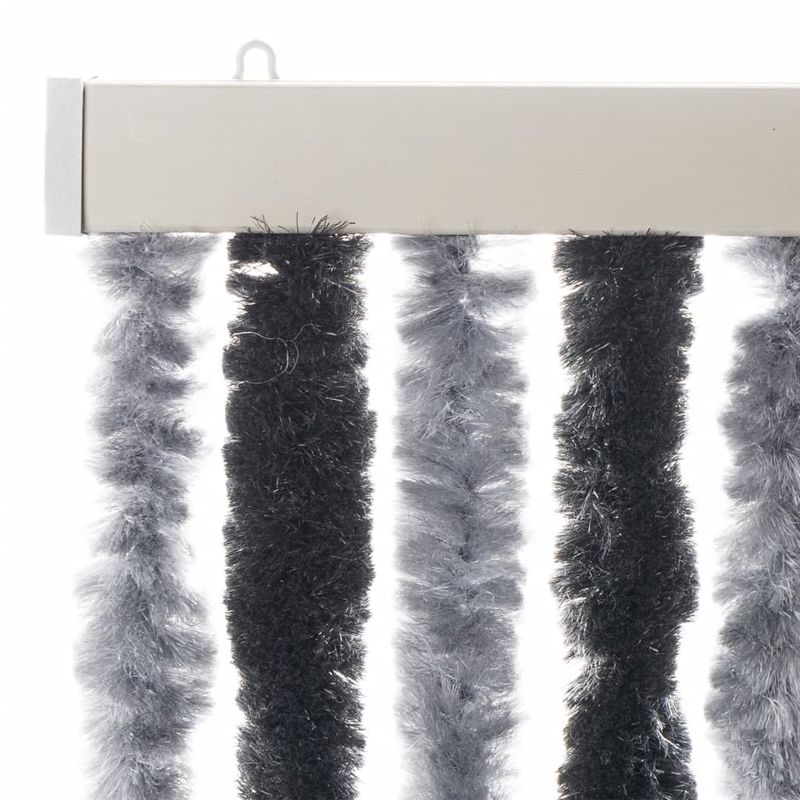 Casa si Gradina - Textile si covoare - Perdele si draperii - Perdele - Perdele pentru insecte, gri si negru, 56x185 cm, chenille - Infinity.ro