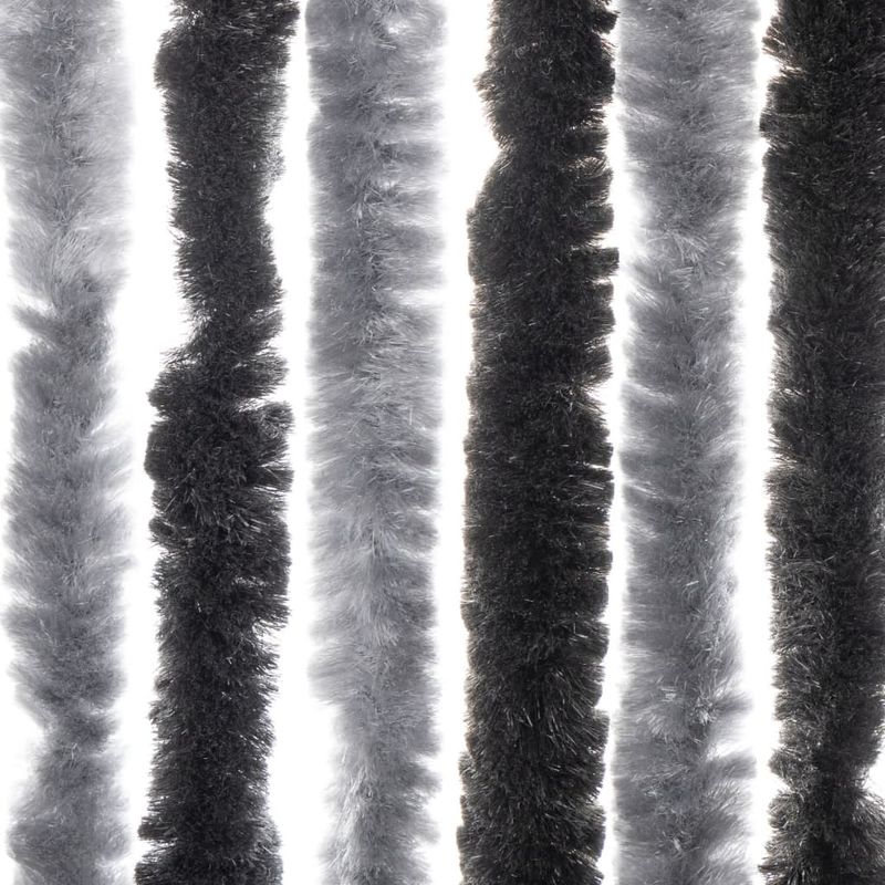 Casa si Gradina - Textile si covoare - Perdele si draperii - Perdele - Perdele pentru insecte, gri si negru, 56x185 cm, chenille - Infinity.ro