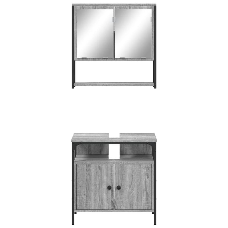 Casa si Gradina - Mobilier - Seturi de mobilier - Seturi baie - Set mobilier de baie, 2 piese, gri sonoma, lemn prelucrat - Infinity.ro