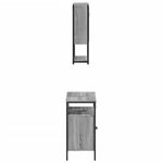 Casa si Gradina - Mobilier - Seturi de mobilier - Seturi baie - Set mobilier de baie, 2 piese, gri sonoma, lemn prelucrat - Infinity.ro