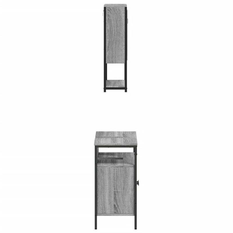 Casa si Gradina - Mobilier - Seturi de mobilier - Seturi baie - Set mobilier de baie, 2 piese, gri sonoma, lemn prelucrat - Infinity.ro