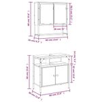 Casa si Gradina - Mobilier - Seturi de mobilier - Seturi baie - Set mobilier de baie, 2 piese, gri sonoma, lemn prelucrat - Infinity.ro