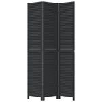 Casa si Gradina - Decoratiuni - Pereti despartitori si paravane - Paravan camera 3 panouri, negru, lemn masiv paulownia, mărime 40x220 cm - Infinity.ro