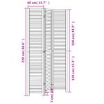 Casa si Gradina - Decoratiuni - Pereti despartitori si paravane - Paravan camera 3 panouri, negru, lemn masiv paulownia, mărime 40x220 cm - Infinity.ro