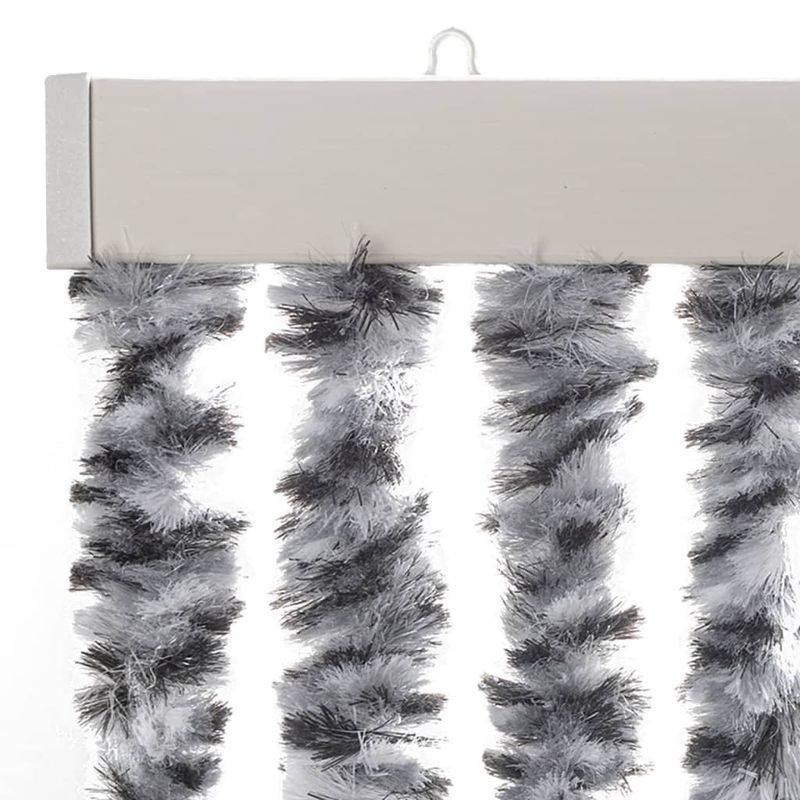 Casa si Gradina - Textile si covoare - Perdele si draperii - Perdele - Perdele pentru insecte, gri si alb-negru, 100x230 cm, chenille - Infinity.ro