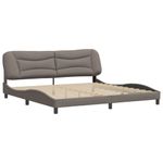 Casa si Gradina - Mobilier - Paturi si accesorii - Paturi - Cadru de pat cu tablie, gri taupe, 200x200 cm, textil - Infinity.ro
