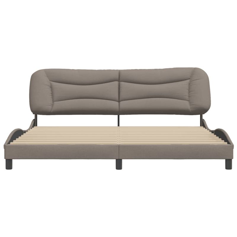 Casa si Gradina - Mobilier - Paturi si accesorii - Paturi - Cadru de pat cu tablie, gri taupe, 200x200 cm, textil - Infinity.ro