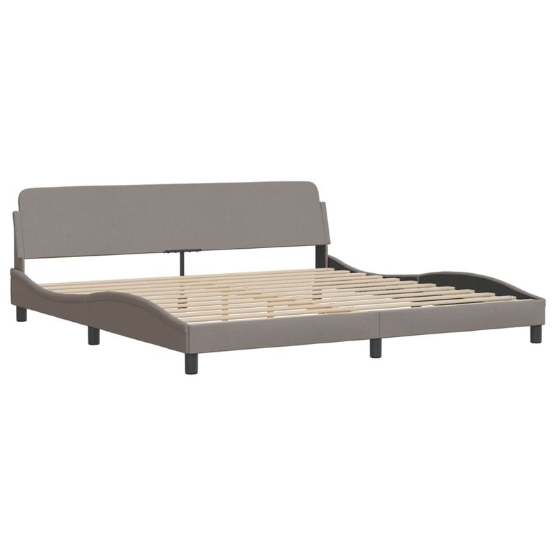 Casa si Gradina - Mobilier - Paturi si accesorii - Paturi - Cadru de pat cu tablie, gri taupe, 200x200 cm, textil - Infinity.ro