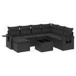 Casa si Gradina - Gradina si terasa - Mobilier exterior - Seturi mobila gradina - Set mobilier de gradina cu perne, 8 piese, negru, poliratan - Infinity.ro