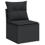 Casa si Gradina - Gradina si terasa - Mobilier exterior - Seturi mobila gradina - Set mobilier de gradina cu perne, 8 piese, negru, poliratan - Infinity.ro