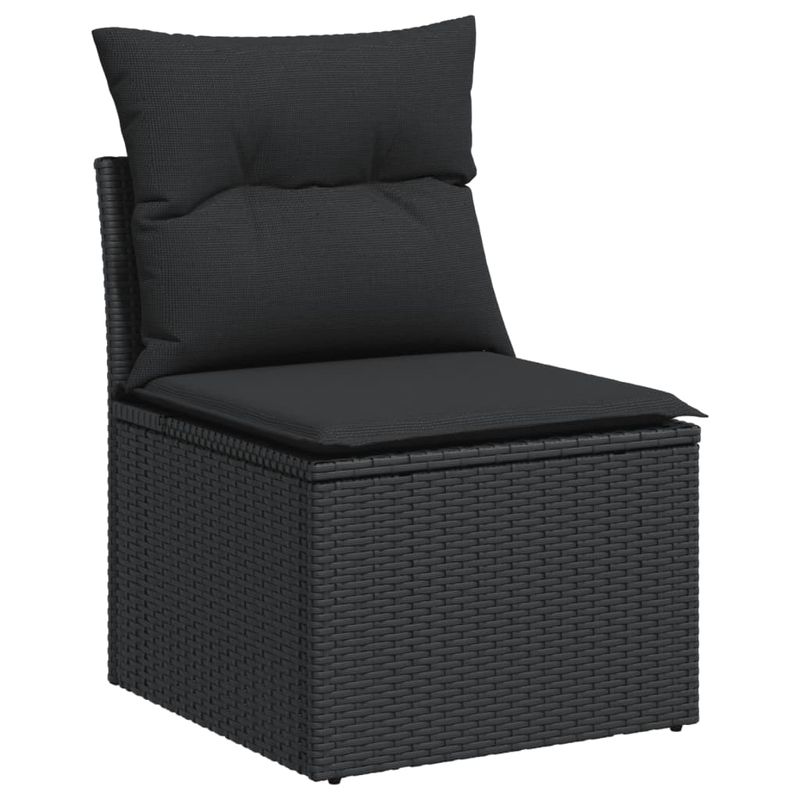 Casa si Gradina - Gradina si terasa - Mobilier exterior - Seturi mobila gradina - Set mobilier de gradina cu perne, 8 piese, negru, poliratan - Infinity.ro