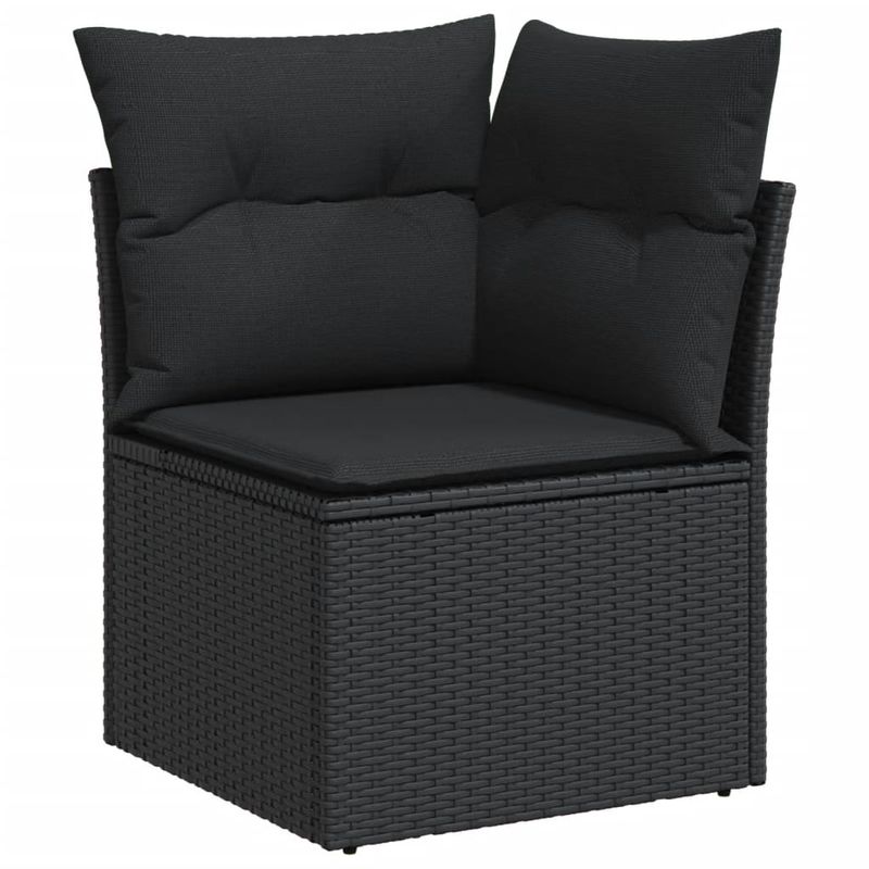 Casa si Gradina - Gradina si terasa - Mobilier exterior - Seturi mobila gradina - Set mobilier de gradina cu perne, 8 piese, negru, poliratan - Infinity.ro
