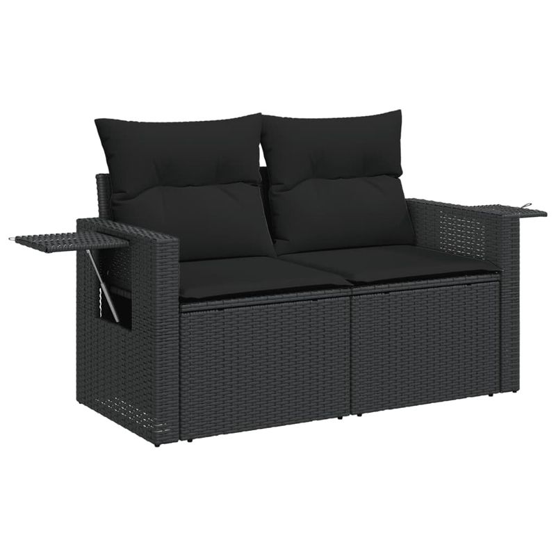 Casa si Gradina - Gradina si terasa - Mobilier exterior - Seturi mobila gradina - Set mobilier de gradina cu perne, 8 piese, negru, poliratan - Infinity.ro