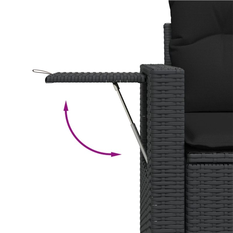 Casa si Gradina - Gradina si terasa - Mobilier exterior - Seturi mobila gradina - Set mobilier de gradina cu perne, 8 piese, negru, poliratan - Infinity.ro