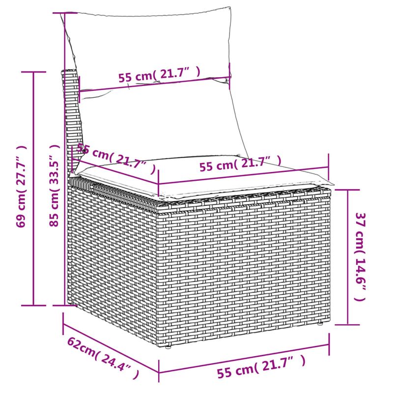 Casa si Gradina - Gradina si terasa - Mobilier exterior - Seturi mobila gradina - Set mobilier de gradina cu perne, 8 piese, negru, poliratan - Infinity.ro