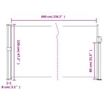 Casa si Gradina - Gradina si terasa - Umbrele si pavilioane - Umbrele - Copertina laterala retractabila, negru, 120 x 600 cm - Infinity.ro