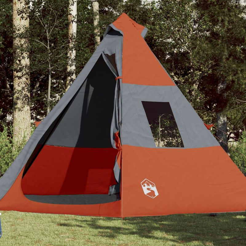 Sport si Outdoor - Camping - Corturi camping - Cort de camping pentru 7 persoane, gri/portocaliu, impermeabil - Infinity.ro