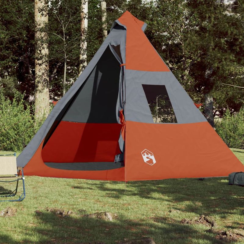 Sport si Outdoor - Camping - Corturi camping - Cort de camping pentru 7 persoane, gri/portocaliu, impermeabil - Infinity.ro