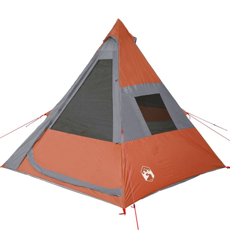 Sport si Outdoor - Camping - Corturi camping - Cort de camping pentru 7 persoane, gri/portocaliu, impermeabil - Infinity.ro