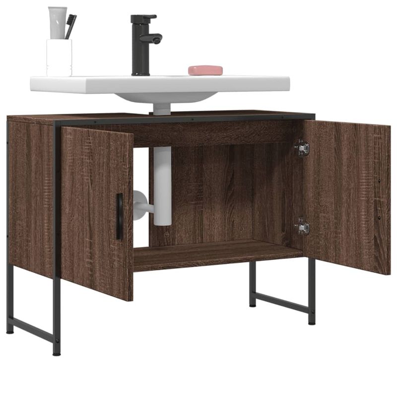 Casa si Gradina - Mobilier - Mobilier baie - Comode baie - Comoda chiuveta de baie, stejar maro, 80x33x60 cm, lemn compozit - Infinity.ro