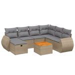 Casa si Gradina - Gradina si terasa - Mobilier exterior - Seturi mobila gradina - Set canapele de gradina, 8 piese, cu perne, bej, poliratan - Infinity.ro