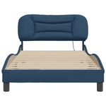 Casa si Gradina - Mobilier - Paturi si accesorii - Paturi - Cadru de pat cu tablie, albastru, 100x200 cm, textil - Infinity.ro
