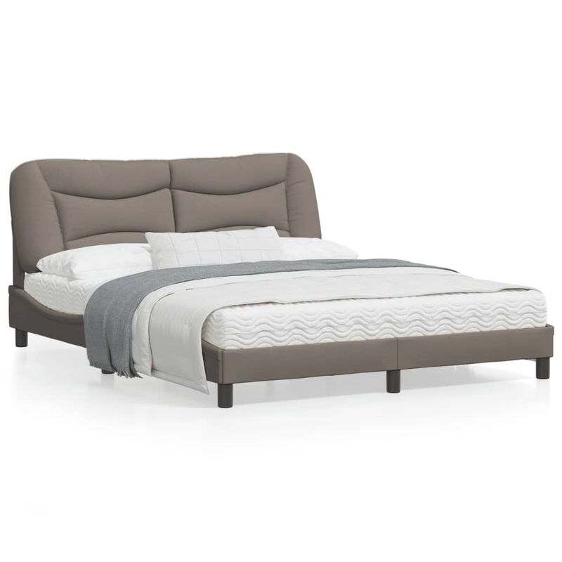 Casa si Gradina - Mobilier - Paturi si accesorii - Paturi - Cadru de pat cu tablie, gri taupe, 160x200 cm, textil - Infinity.ro