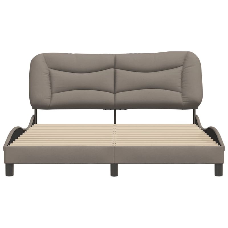 Casa si Gradina - Mobilier - Paturi si accesorii - Paturi - Cadru de pat cu tablie, gri taupe, 160x200 cm, textil - Infinity.ro