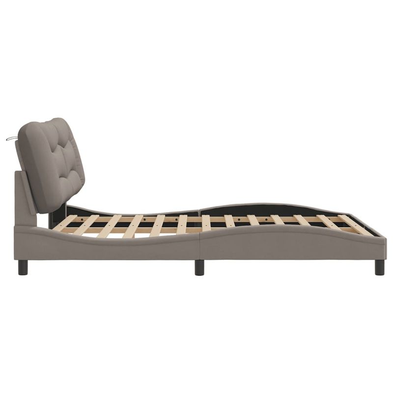 Casa si Gradina - Mobilier - Paturi si accesorii - Paturi - Cadru de pat cu tablie, gri taupe, 160x200 cm, textil - Infinity.ro