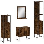 Casa si Gradina - Mobilier - Seturi de mobilier - Seturi baie - Set dulapuri de baie, 4 piese, stejar afumat, lemn prelucrat - Infinity.ro